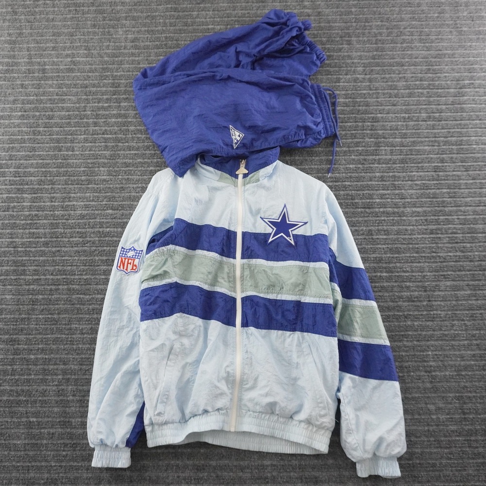 Vintage 90s Apex One Dallas Cowboys Track Suit Mens Medium Blue NFL Windbreaker